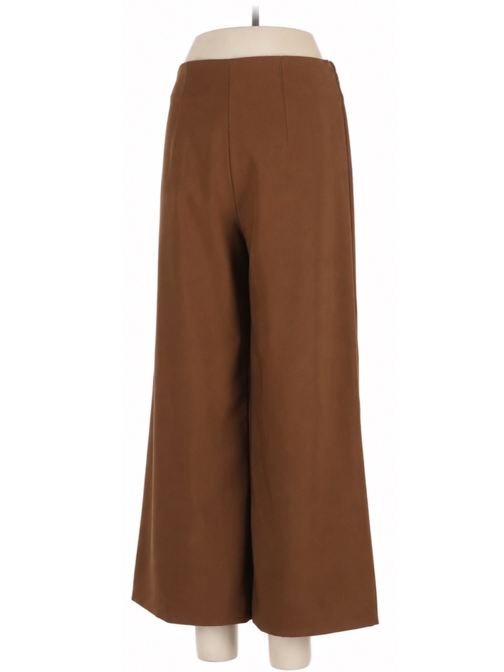 Joie Rust-Brown Wide-Leg Cropped Trousers - Picture 2 of 9